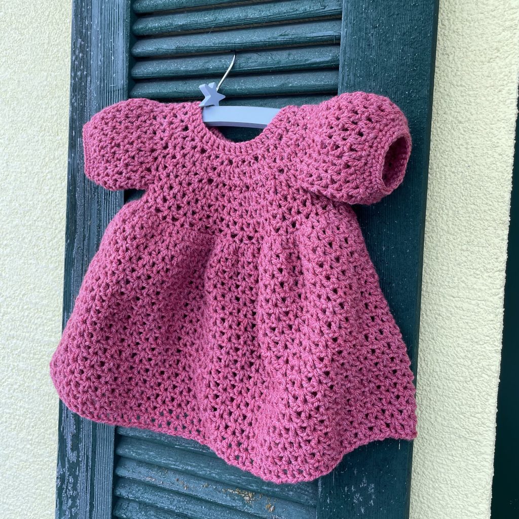 Crochet Pattern Baby Dress Raspberry Frisian Knitting